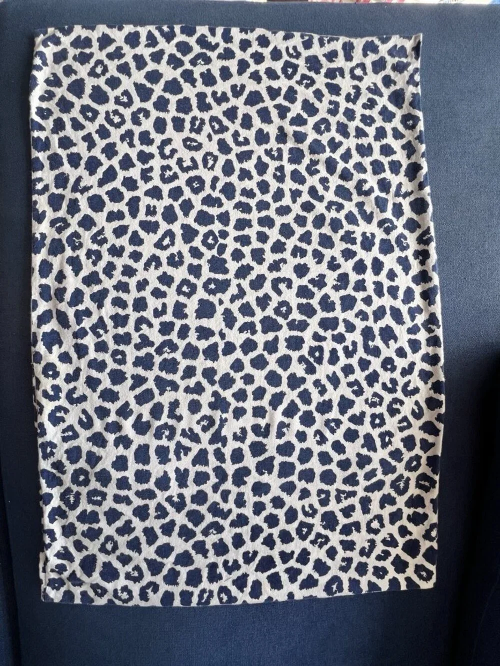 PR Ikea KVASTFIBBLA Pillowcases BLUE Wht Animal Print Leopard Cheetah STD Cotton